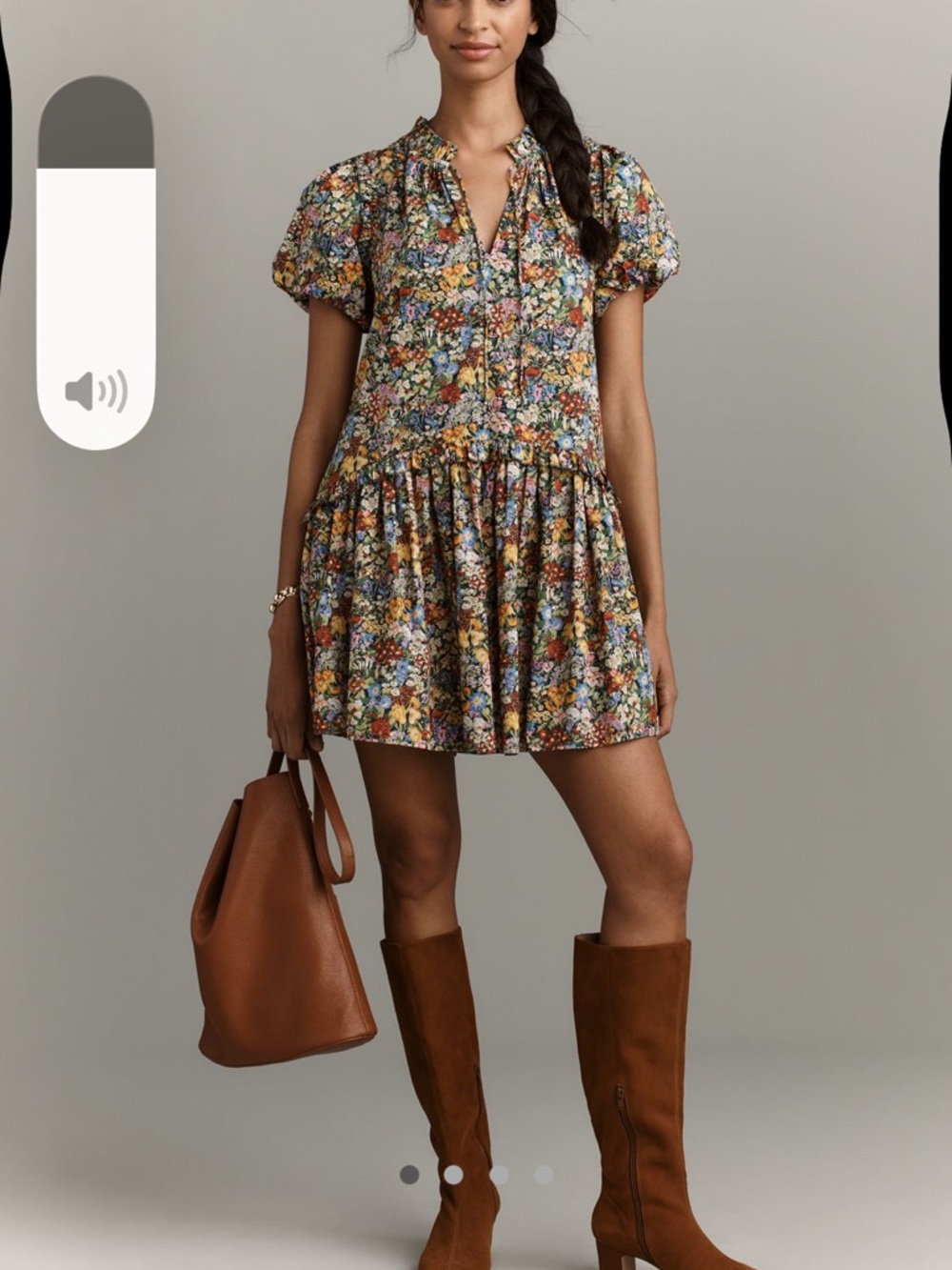 Flutter Floral Mini Dress in Multi-Color